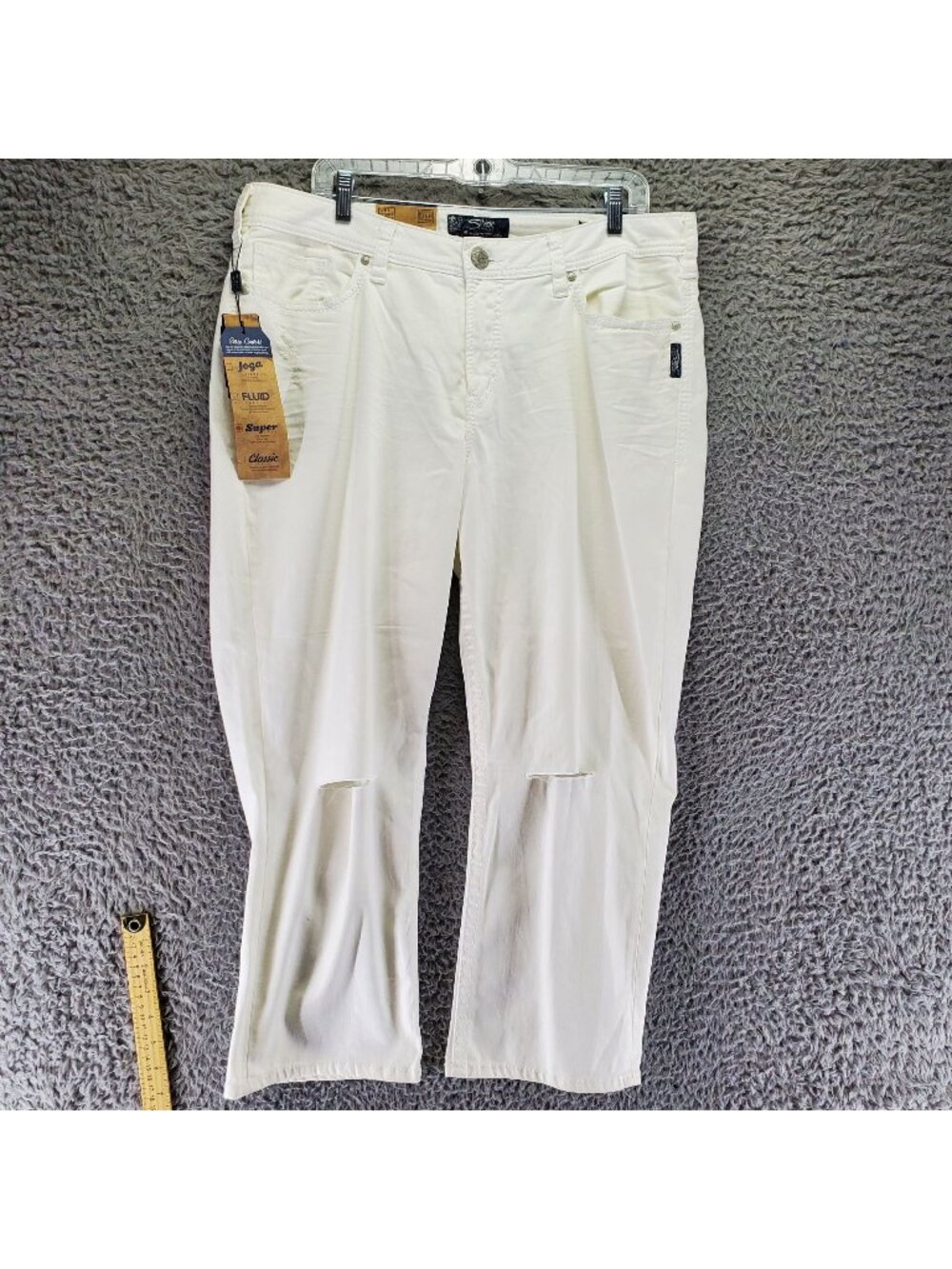 Silver Jeans Jeans Womens 18 White Suki High Capri Denim *NWT*